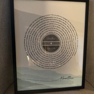 Morgan Wallen - Heartless Lyrics in Frame 11.5" wide x 14.5" tall